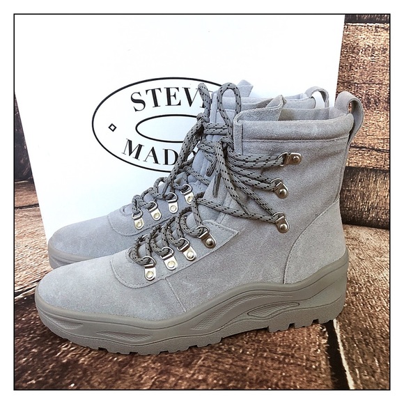 Steve Madden Shoes - Steve Madden Mojave Gray Suede Sneaker Booties